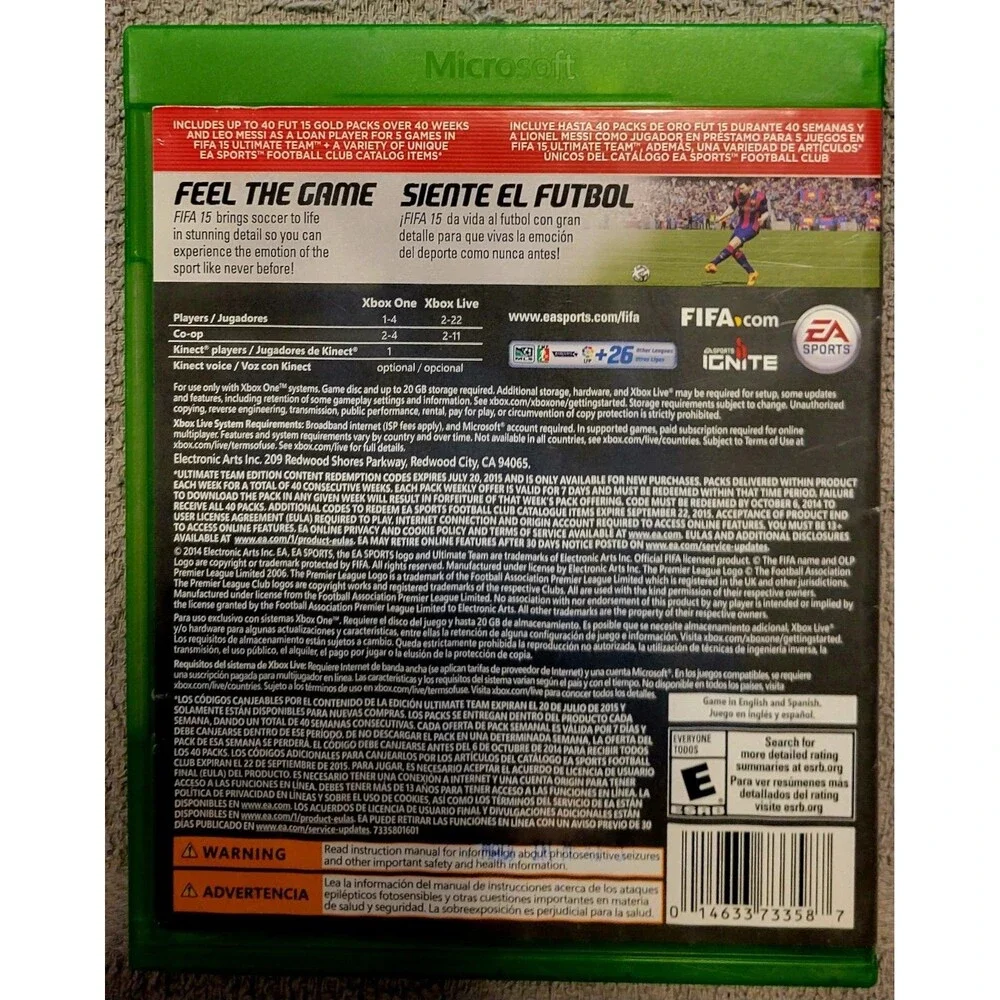 Microsoft Xbox One: FIFA 15-Ultimate Edition,CIB,OL MANUAL,TESTED, FAST SHIPPING